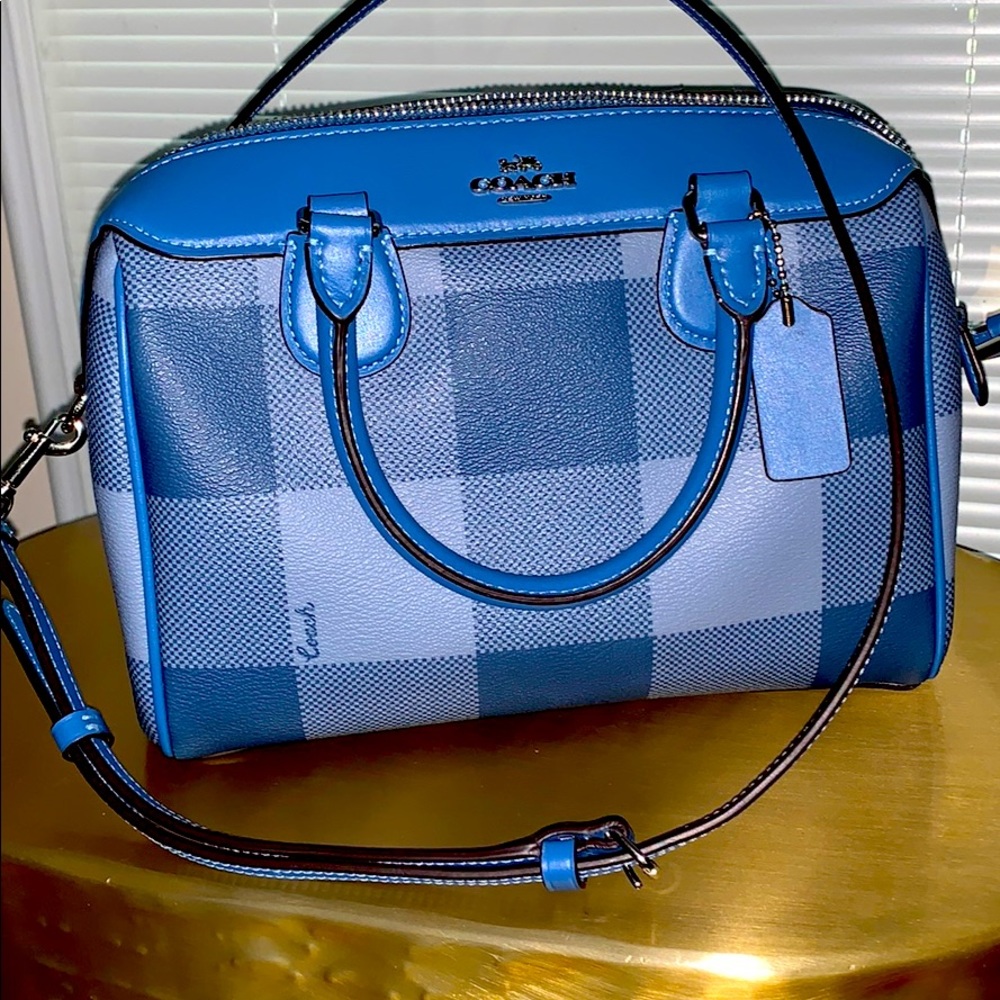 COACH MINI BENNETT SATCHEL BUFFALO PLAID LIKE NEW